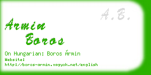 armin boros business card